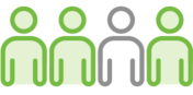 Icon showing 3 out of 4 patients had their tumors get worse.